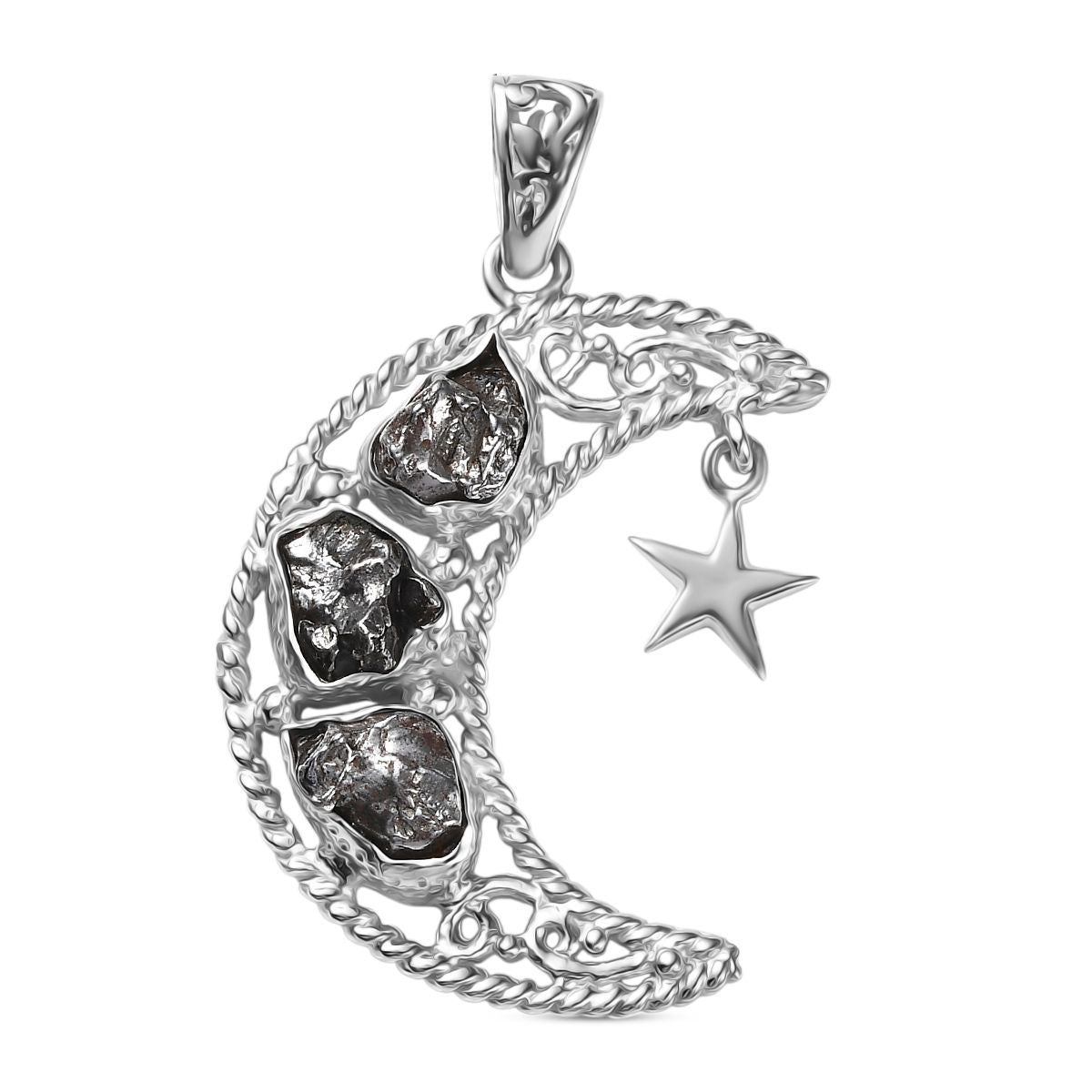 Muonionalusta Meteorit Anhänger 925 Silber rhodiniert ca. 12.03 ct