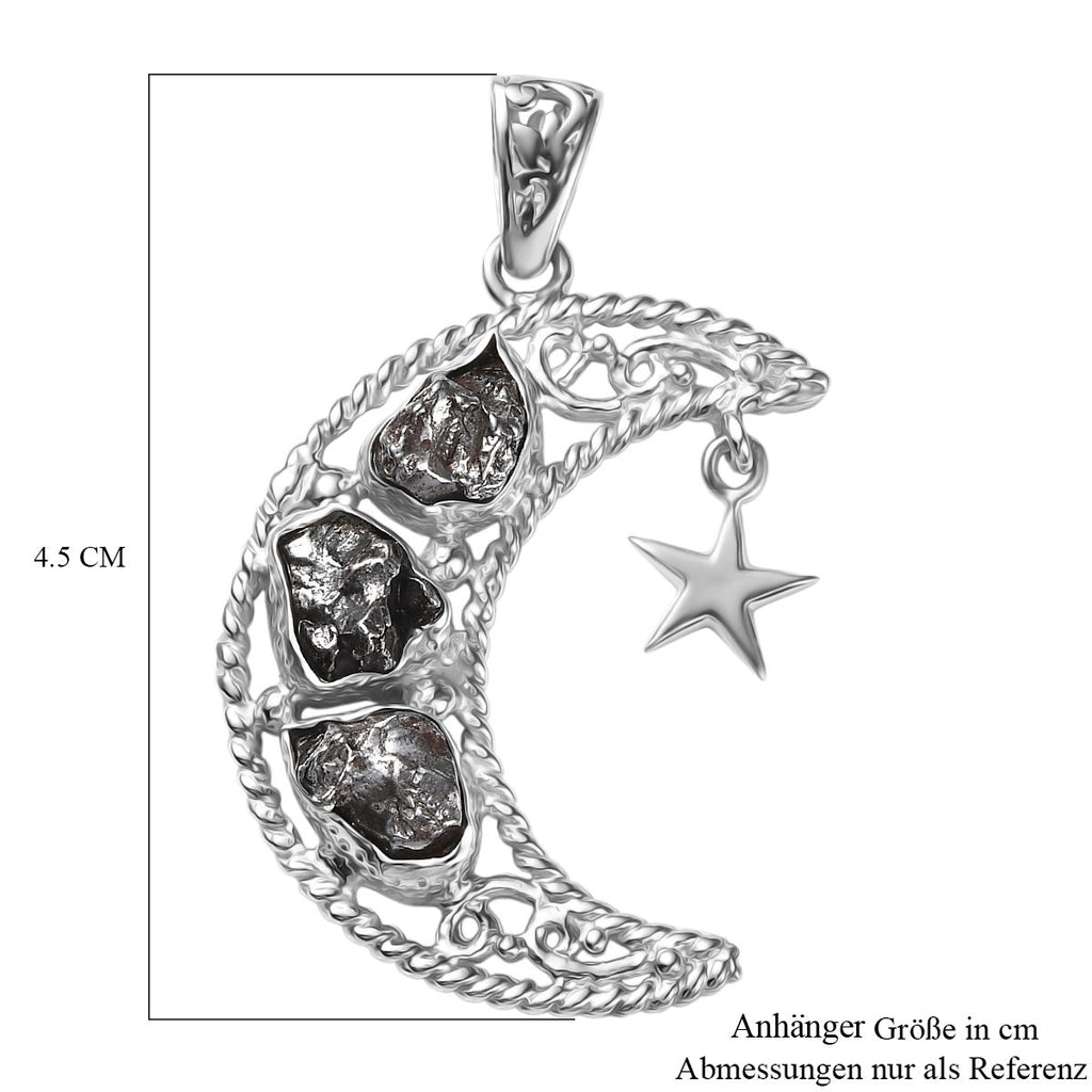 Muonionalusta Meteorit Anhänger 925 Silber rhodiniert ca. 12.03 ct