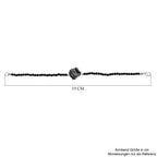 Muonionalusta Meteorit, Schwarzer Spinell Armband ca. 19 cm 925 Silber rhodiniert ca. 44.84 ct