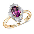 LUXURIANT DIAMOND - AAA Radiant Ember Granat, Lab Grown Diamant Ring 417 Gold (Größe 17.00) ca. 1,97 ct