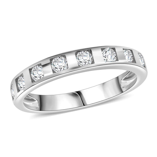 Lustro Stella Weißer Zirkonia Ring 925 Silber rhodiniert (Größe 19.00)