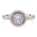 Lustro Stella Weißer Zirkonia, Rosa Zirkonia Ring 925 Silber rhodiniert (Größe 17.00)