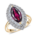 LUXURIANT DIAMOND - AAA Radiant Ember Granat, Lab Grown Diamant Ring 417 Gold (Größe 16.50) ca. 3,59 ct