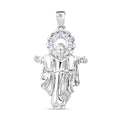LUSTRO STELLA - Weißer Zirkonia Anhänger 925 Silber rhodiniert