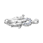 LUSTRO STELLA - Weißer Zirkonia Anhänger 925 Silber rhodiniert