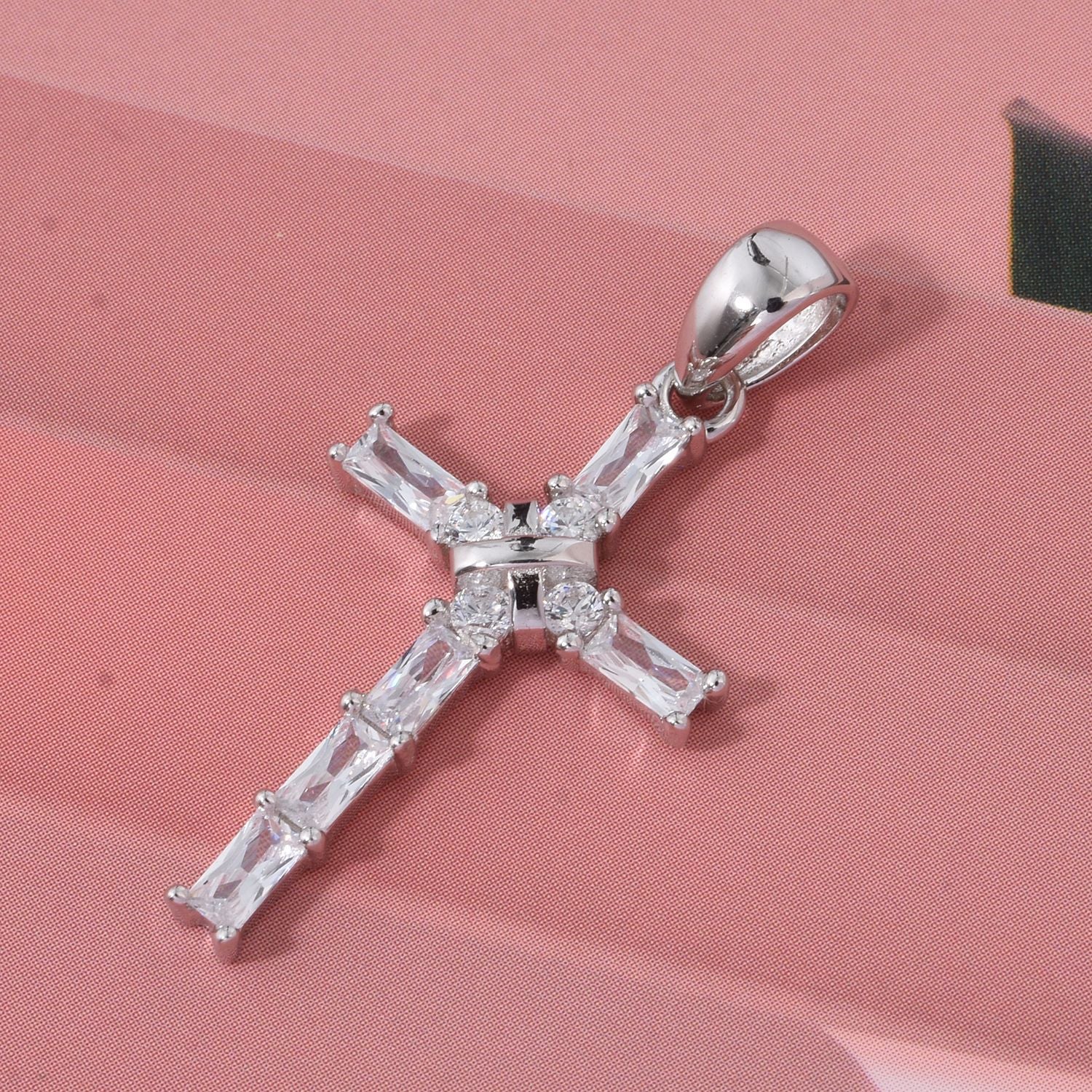 Lustro Stella Weißer Zirkonia Anhänger 925 Silber rhodiniert