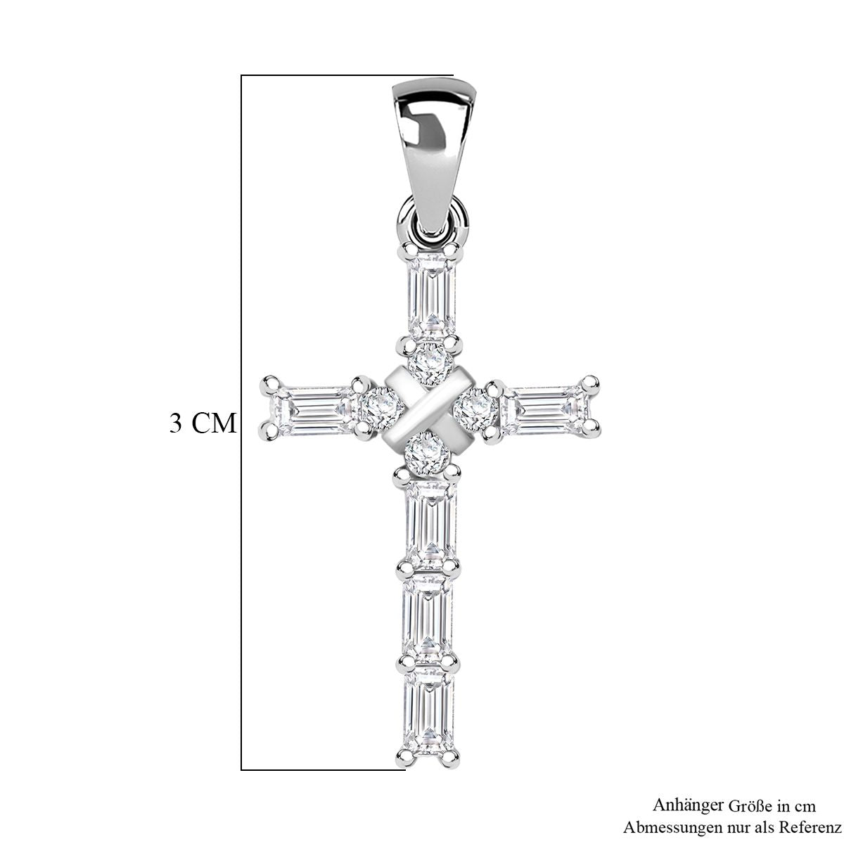 Lustro Stella Weißer Zirkonia Anhänger 925 Silber rhodiniert