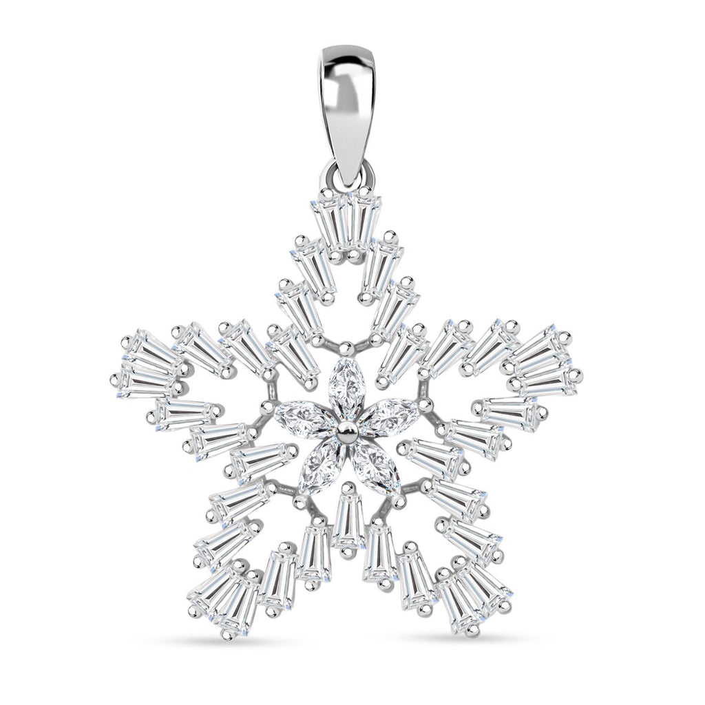 Lustro Stella Weißer Zirkonia Stern Anhänger 925 Silber rhodiniert