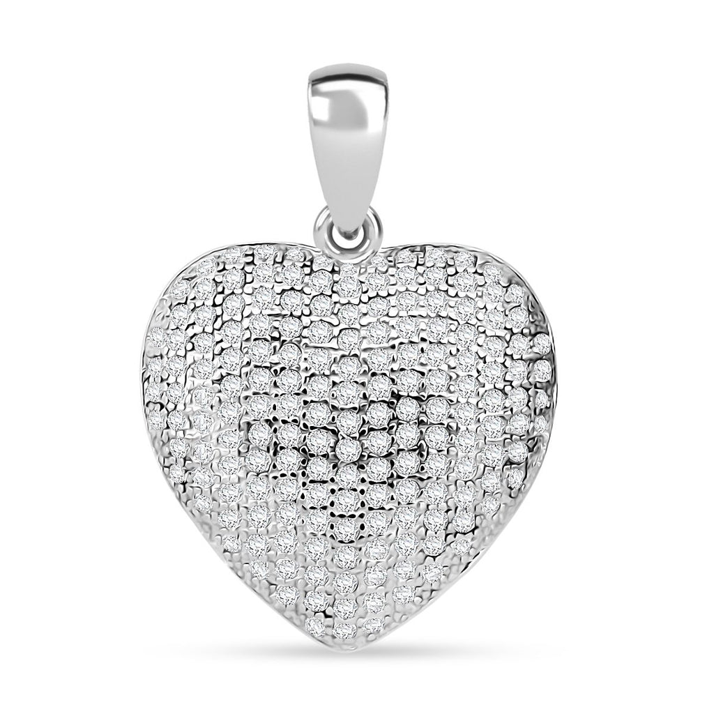 Lustro Stella Weißer Zirkonia Anhänger 925 Silber rhodiniert
