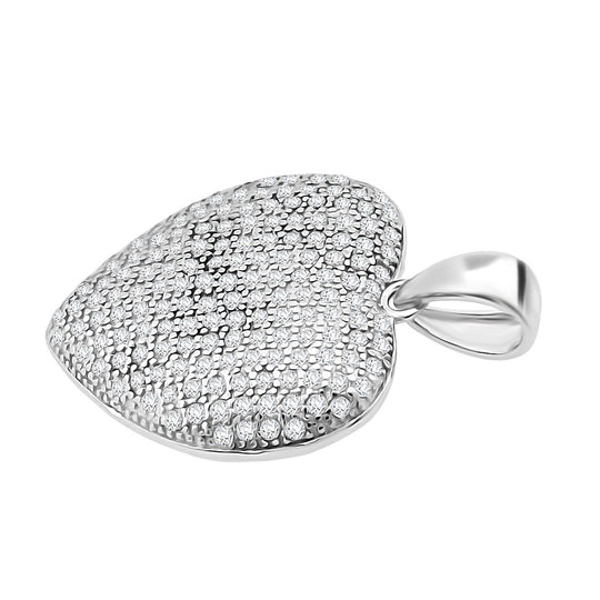 Lustro Stella Weißer Zirkonia Anhänger 925 Silber rhodiniert