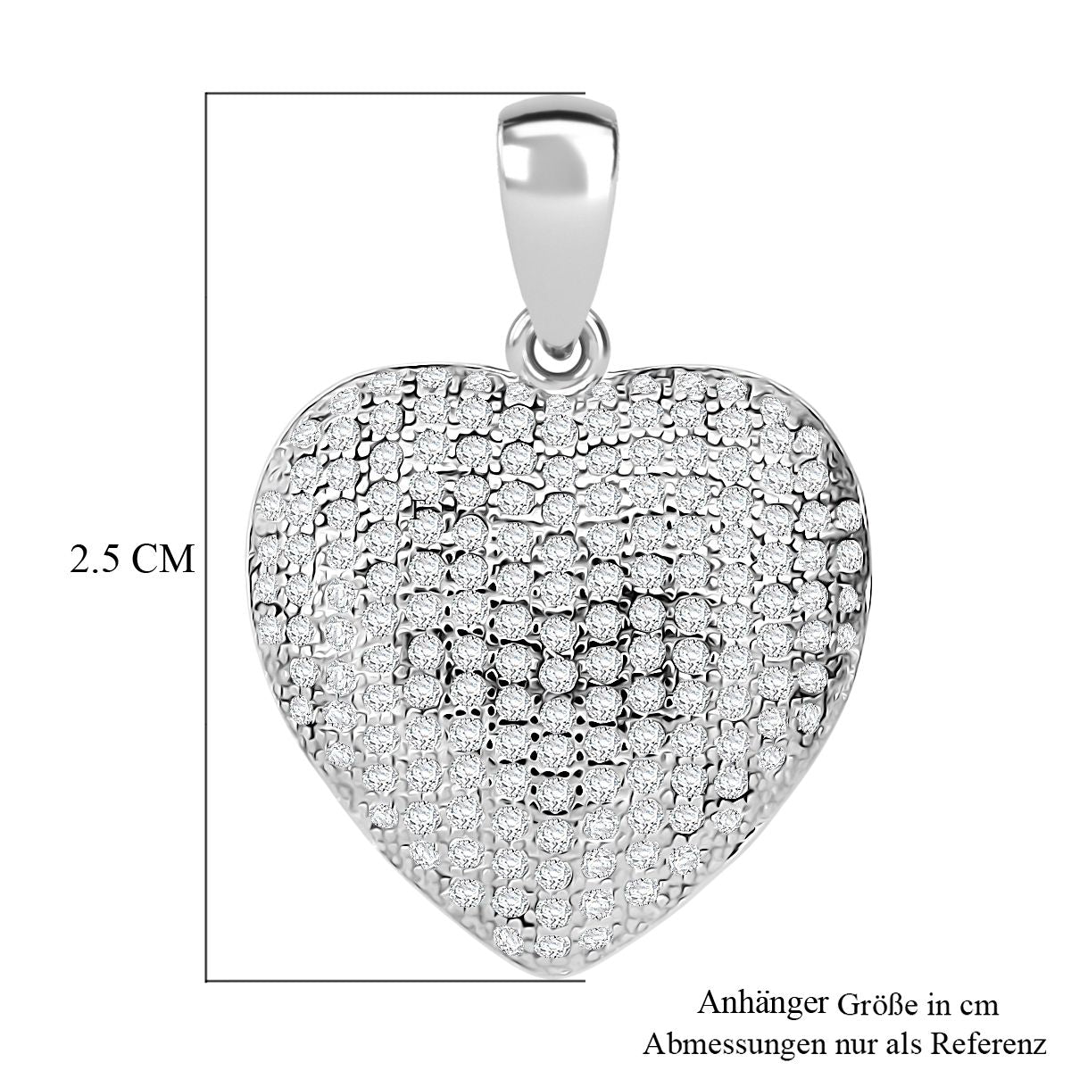 Lustro Stella Weißer Zirkonia Anhänger 925 Silber rhodiniert