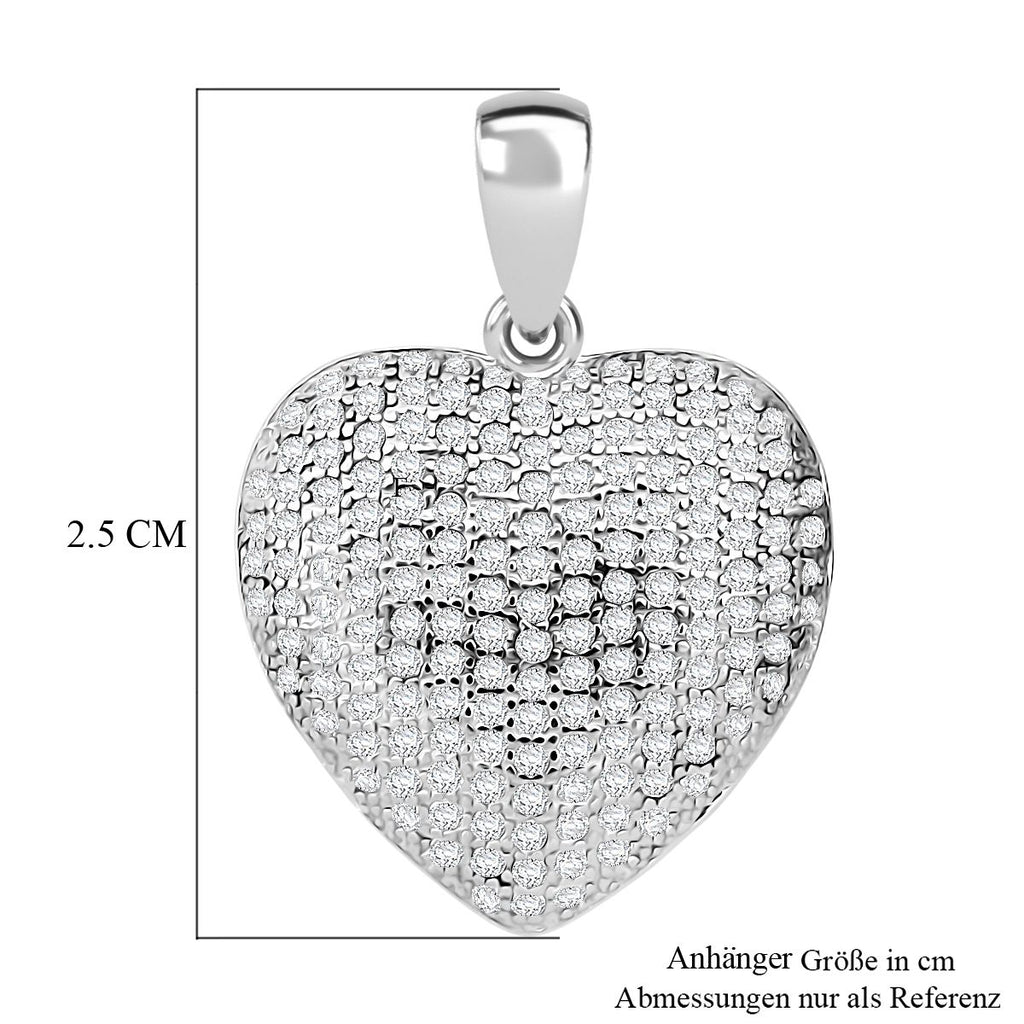 Lustro Stella Weißer Zirkonia Anhänger 925 Silber rhodiniert
