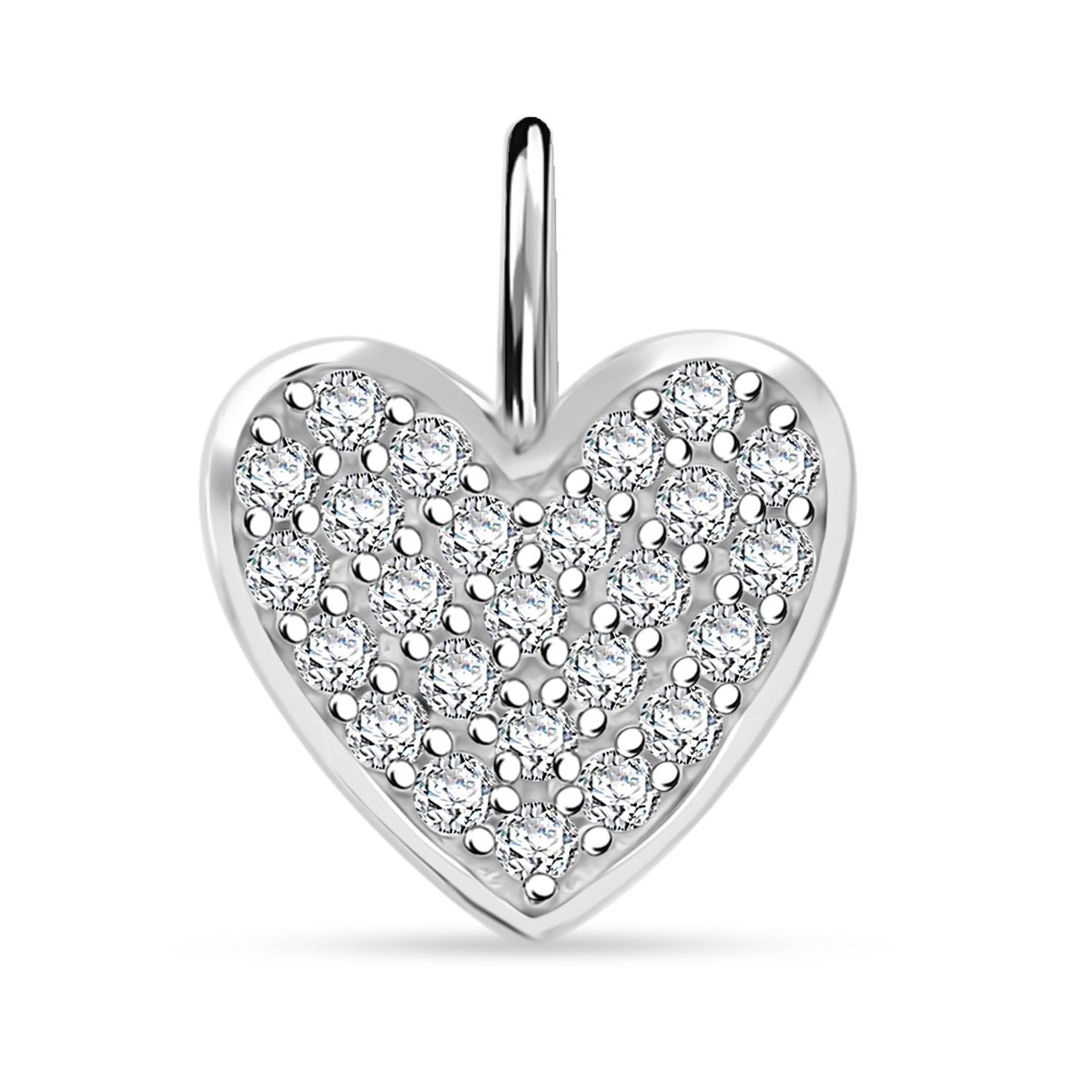 LUSTRO STELLA - Weißer Zirkonia Anhänger 925 Silber rhodiniert