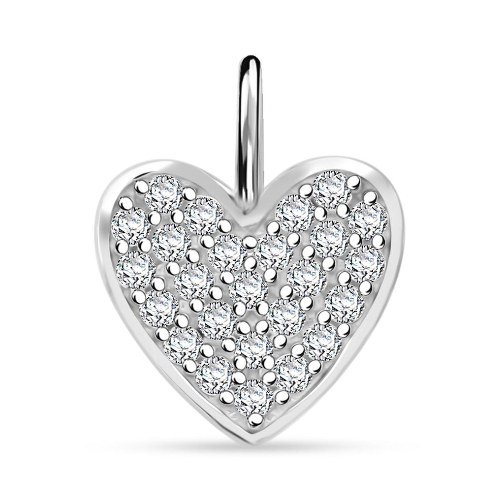 LUSTRO STELLA - Weißer Zirkonia Anhänger 925 Silber rhodiniert