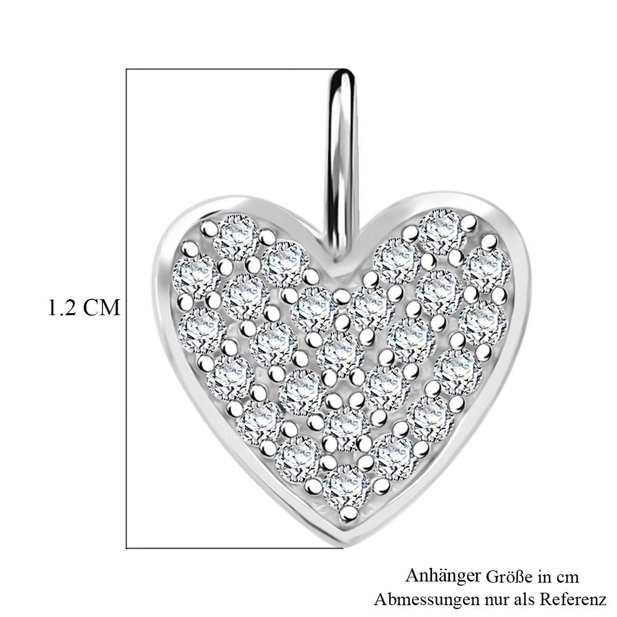 LUSTRO STELLA - Weißer Zirkonia Anhänger 925 Silber rhodiniert