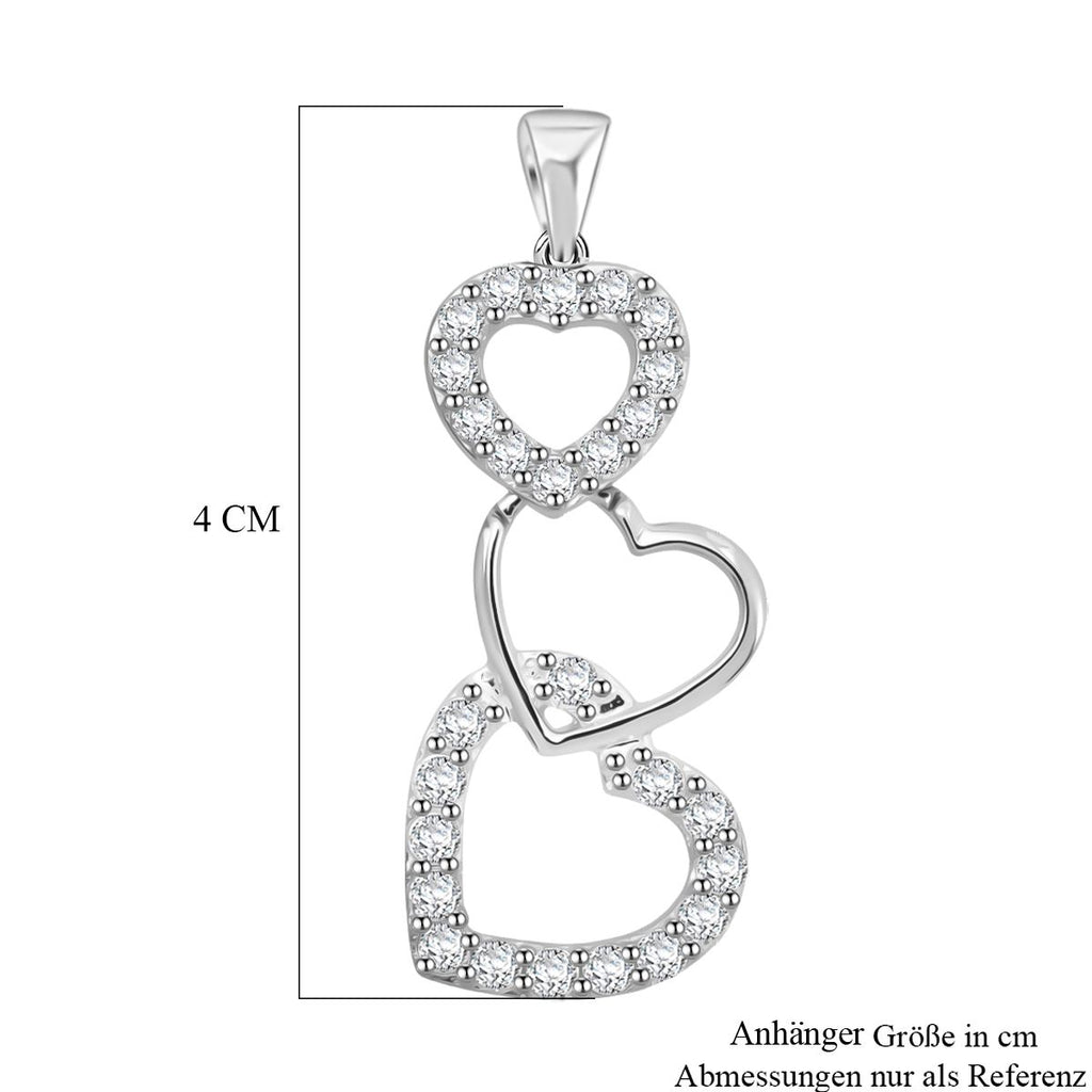 Lustro Stella Weißer Zirkonia Anhänger 925 Silber rhodiniert