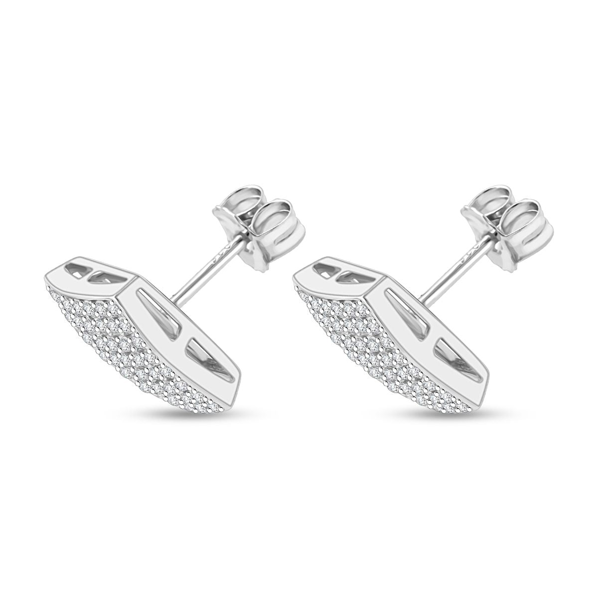 Lustro Stella Weißer Zirkonia Ohrringe 925 Silber rhodiniert
