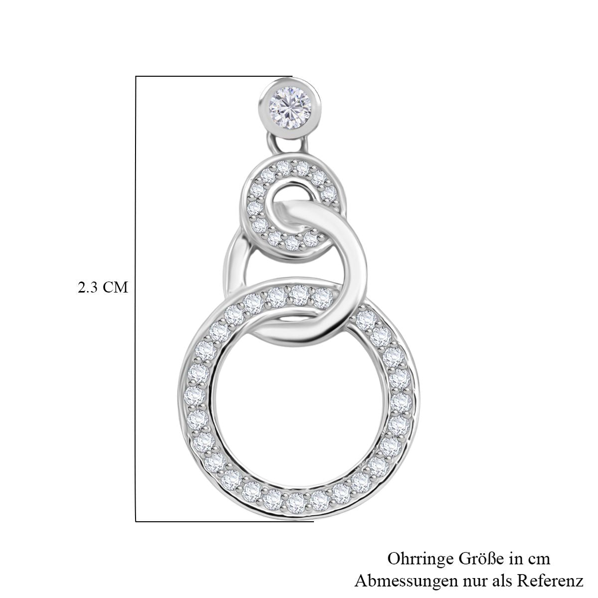 Lustro Stella Weißer Zirkonia Ohrringe 925 Silber rhodiniert