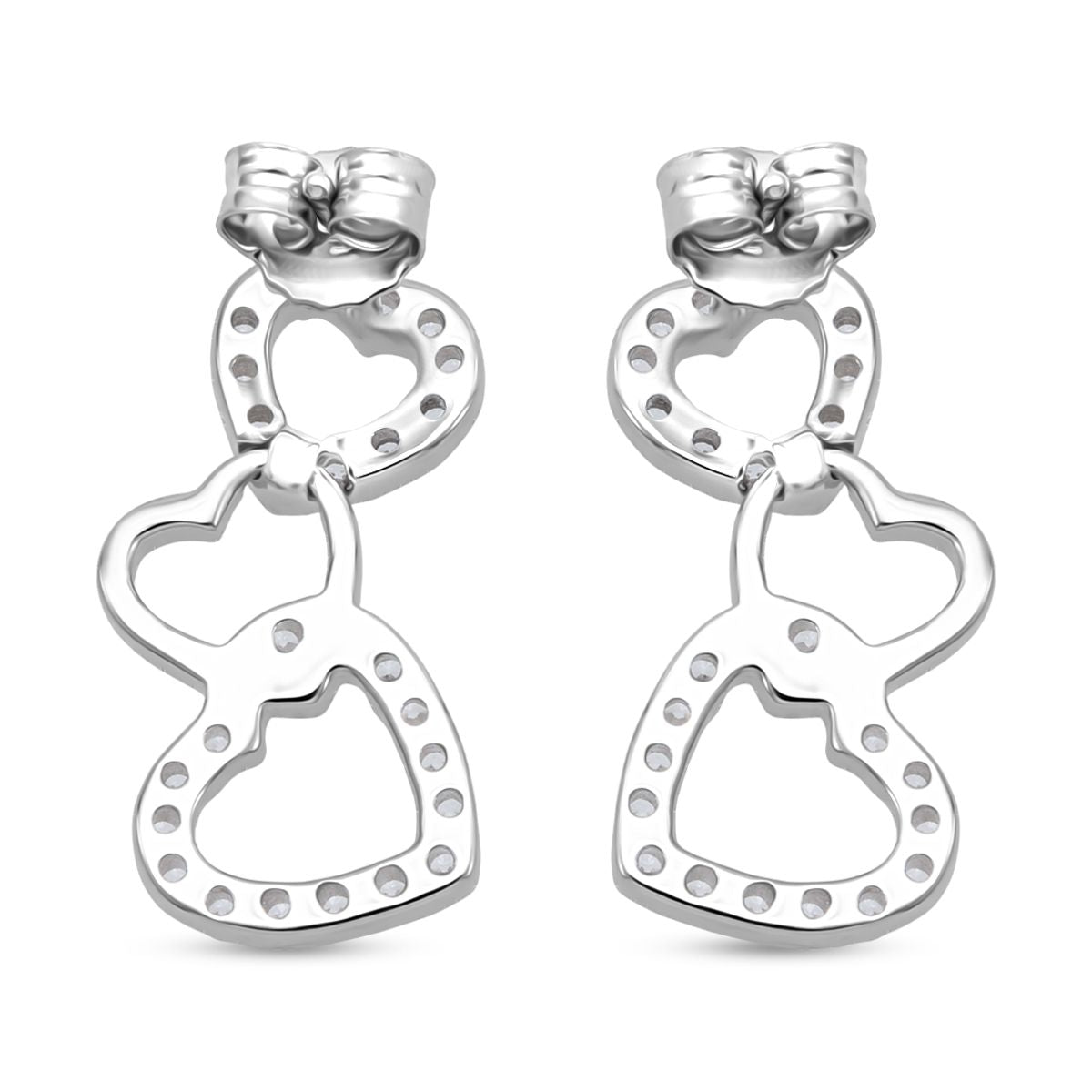 LUSTRO STELLA - Weißer Zirkonia Ohrringe 925 Silber rhodiniert