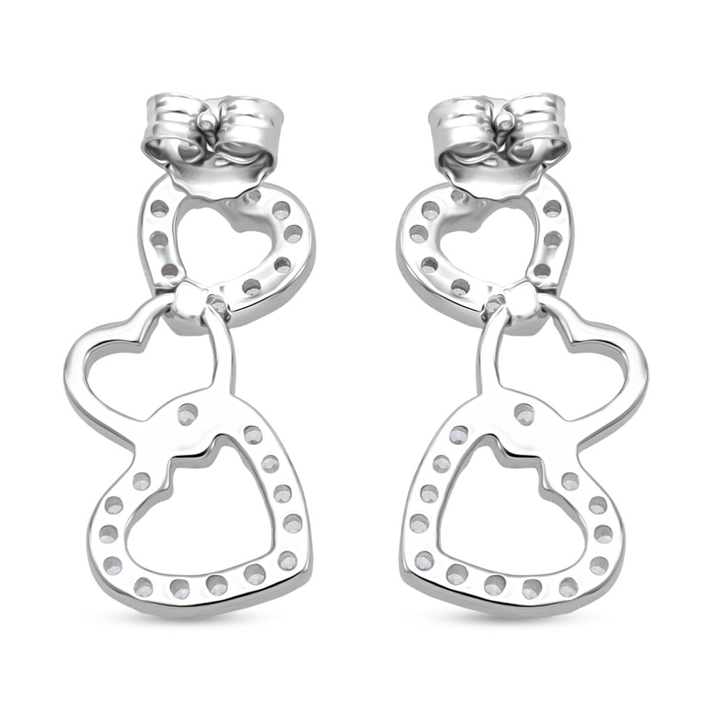 LUSTRO STELLA - Weißer Zirkonia Ohrringe 925 Silber rhodiniert