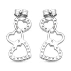 LUSTRO STELLA - Weißer Zirkonia Ohrringe 925 Silber rhodiniert