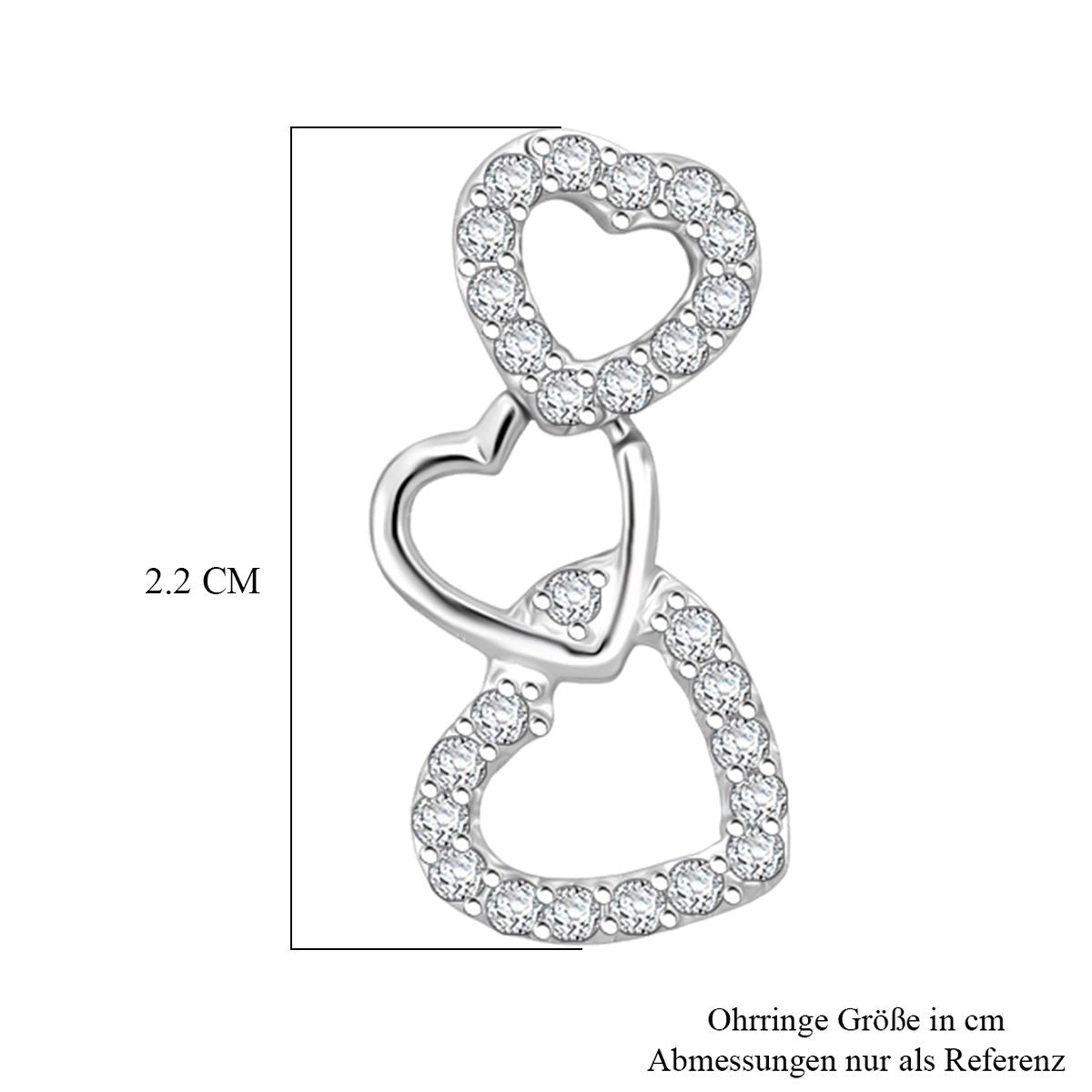 LUSTRO STELLA - Weißer Zirkonia Ohrringe 925 Silber rhodiniert