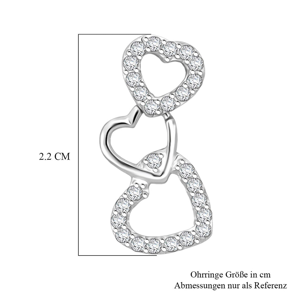 LUSTRO STELLA - Weißer Zirkonia Ohrringe 925 Silber rhodiniert