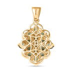 D'Joy Grüner Apatit Anhänger 925 Silber 750 Gelb Vergoldet ca. 2.65 ct