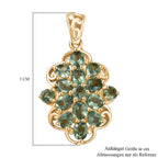 D'Joy Grüner Apatit Anhänger 925 Silber 750 Gelb Vergoldet ca. 2.65 ct