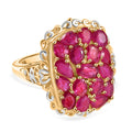 Niassa Rubin Ring Nickelfreies Messing platiniert und vergoldet (Größe 20.00) ca. 4,31 ct