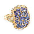 Tansanit Ring Nickelfreies Messing platiniert und vergoldet (Größe 17.00) ca. 2,91 ct