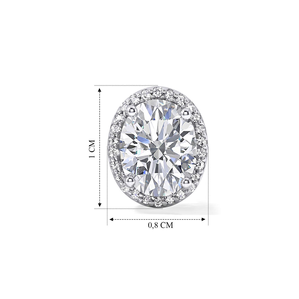AAA Zirkonia Ohrringe Nickelfreies Messing rhodiniert 2.00 ct