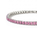 Rosa Zirkonia Armband ca. 19 cm Nickelfreies Messing rhodiniert