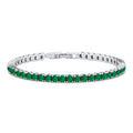AAA Grüner Zirkonia Armband ca. 19 cm Nickelfreies Messing rhodiniert