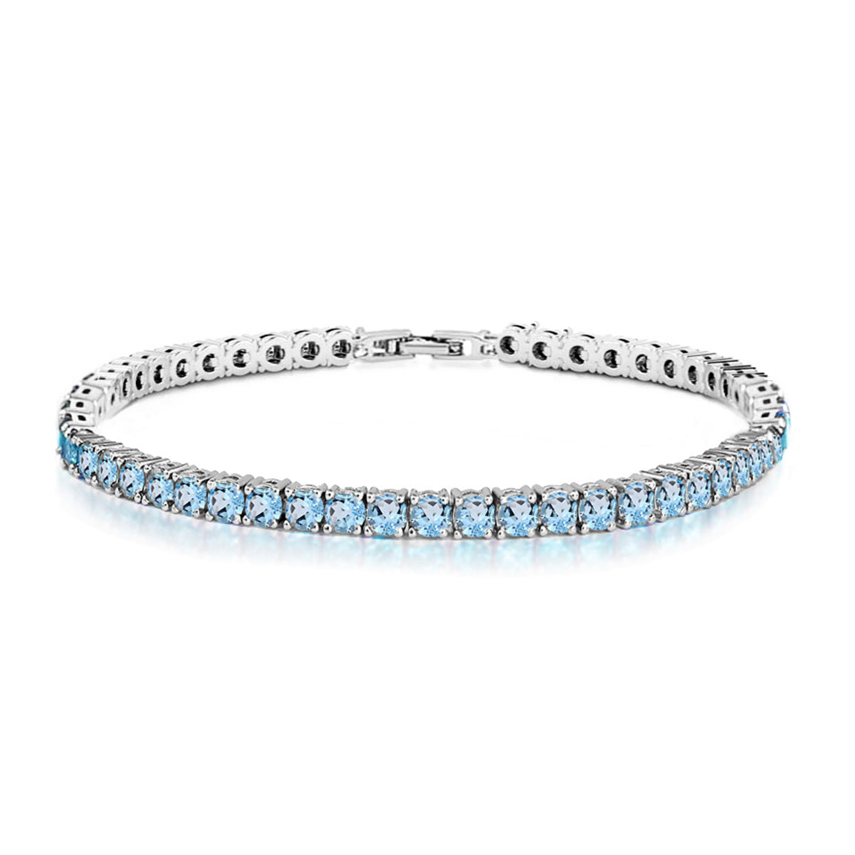 AAA Aqua Zirkonia Armband ca. 19 cm Nickelfreies Messing rhodiniert