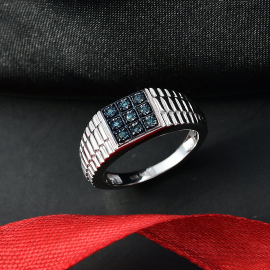 D'Joy Weißer Diamant Ring 925 Silber Gelbes Gold (Größe 20.00)