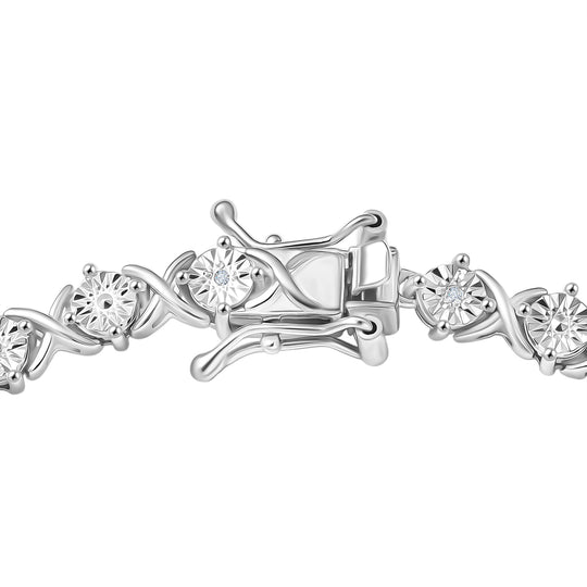 EVER TRUE Weißer Diamant Armband ca. 19 cm Nickelfreies Messing, Rosafarben