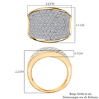 LUXURIANT DIAMOND - Lab Grown Diamant SI-GH SGL zertifiziert Ring 925 Silber 750 Gelbgold Vermeil (Größe 20.00) ca. 1.51 ct