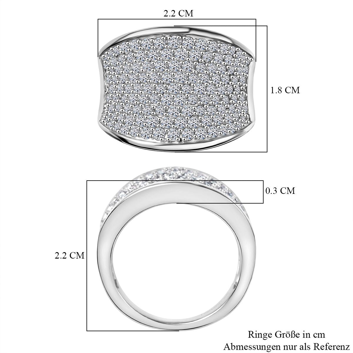 LUXURIANT DIAMOND - Lab Grown Diamant SI-GH SGL zertifiziert Ring 925 Silber 750 Gelbgold Vermeil (Größe 20.00) ca. 1.51 ct