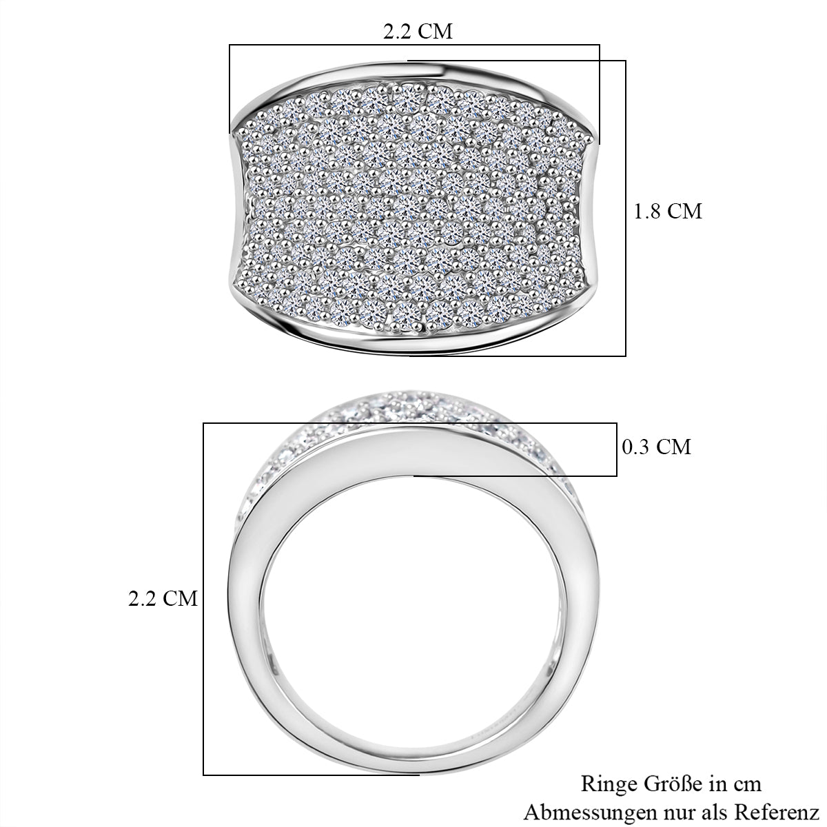 LUXURIANT DIAMOND - Lab Grown Diamant SI-GH SGL zertifiziert Ring 925 Silber 750 Gelbgold Vermeil (Größe 20.00) ca. 1.51 ct