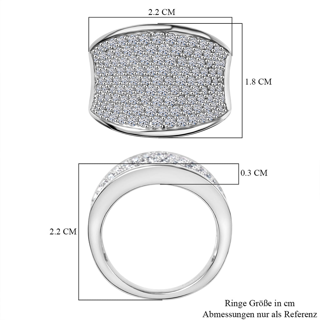 LUXURIANT DIAMOND - Lab Grown Diamant SI-GH SGL zertifiziert Ring 925 Silber 750 Gelbgold Vermeil (Größe 20.00) ca. 1.51 ct