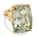 D'Joy AA Prasiolith Ring 925 Silber 750 Gelbgold Vermeil (Größe 17.00) ca. 37,93 ct