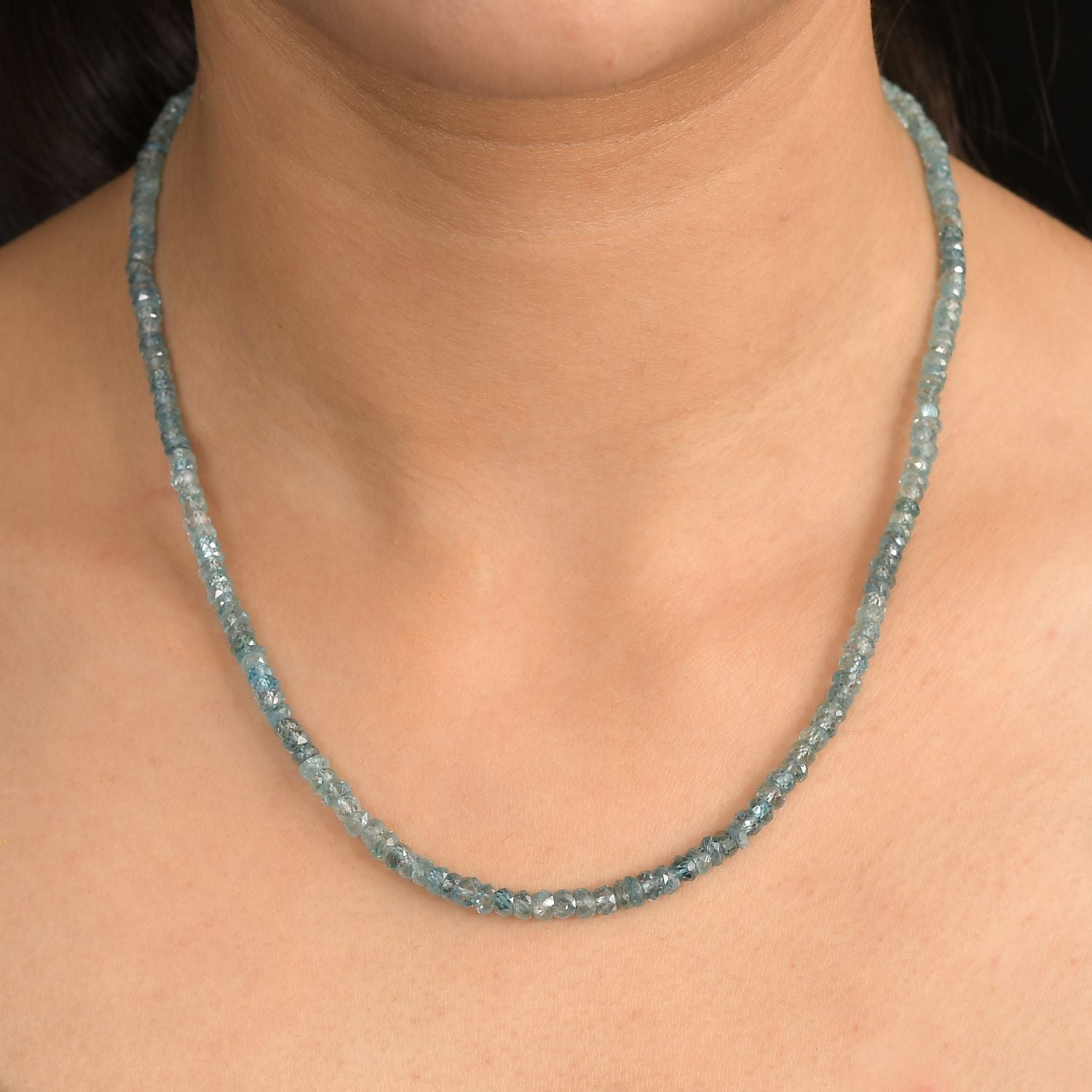 D'Joy - AA Blauer Zirkon Collier ca. 45 cm 925 Silber rhodiniert ca. 100.00 ct