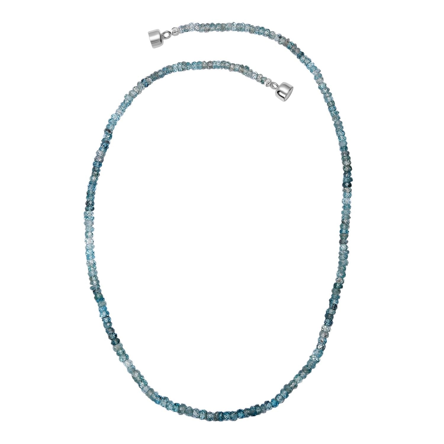 D'Joy - AA Blauer Zirkon Collier ca. 45 cm 925 Silber rhodiniert ca. 100.00 ct