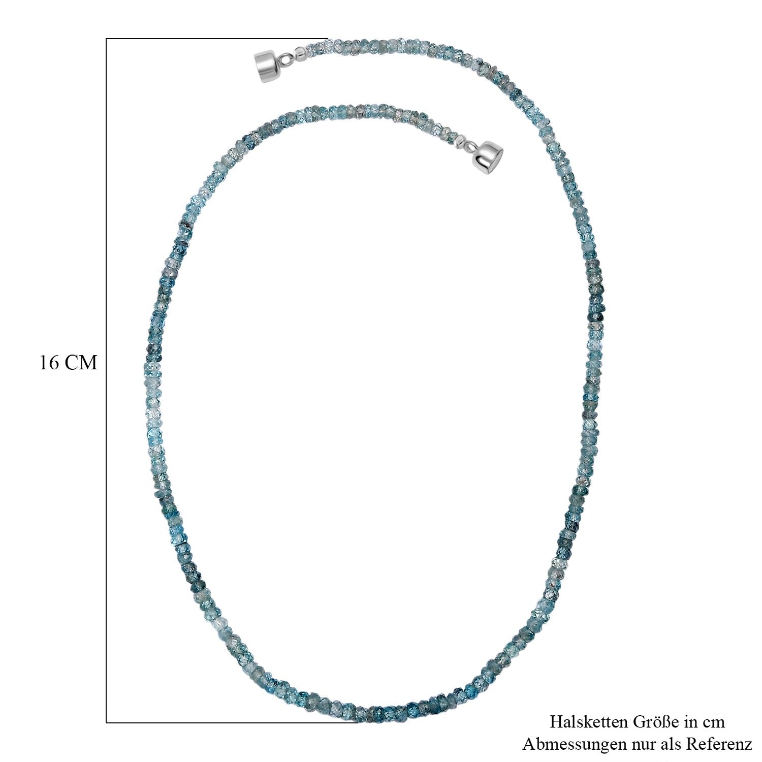 D'Joy - AA Blauer Zirkon Collier ca. 45 cm 925 Silber rhodiniert ca. 100.00 ct