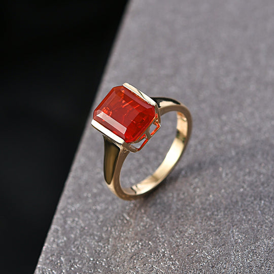 EXKLUSIVES ANGEBOT LUXORO AAAA Blaze Feueropal Ring 585 Gold (Größe 20.00) ca. 2.12 ct