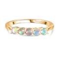 D'Joy AA natürlicher, äthiopischer Welo Opal Ring, 925 Silber 750 vergoldet - 0,38 ct.