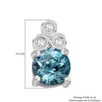 D'Joy AA Blauer Zirkon, Weißer Zirkon Ohrringe 925 Silber rhodiniert ca. 1.70 ct