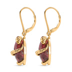 Thulit, Roter Granat Ohrringe Nickelfreies Messing ca. 16,74 ct.