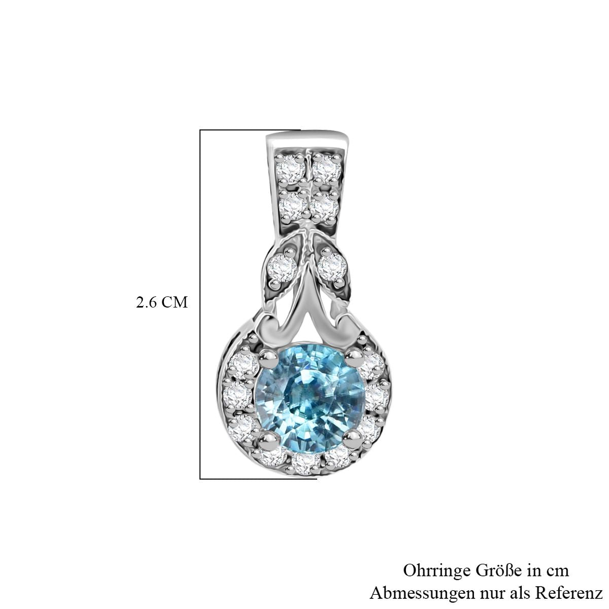 D'Joy AA Blauer Zirkon, Weißer Zirkon Ohrringe 925 Silber rhodiniert ca. 2.05 ct
